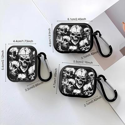 Hülle Für Airpods 4 Pro2 Pro3 2 Pro 3 1 Kopfhörerhüllen Abdeckung Auch Mit Totenkopfblumen Bedeckt