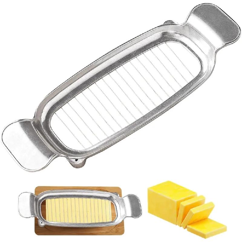 Butter Cheese Slicer Cutter Stainless Steel Wire Cheese Slicer Multipurpose Handheld Butter Cutter for Block Cheese Butter Fruit