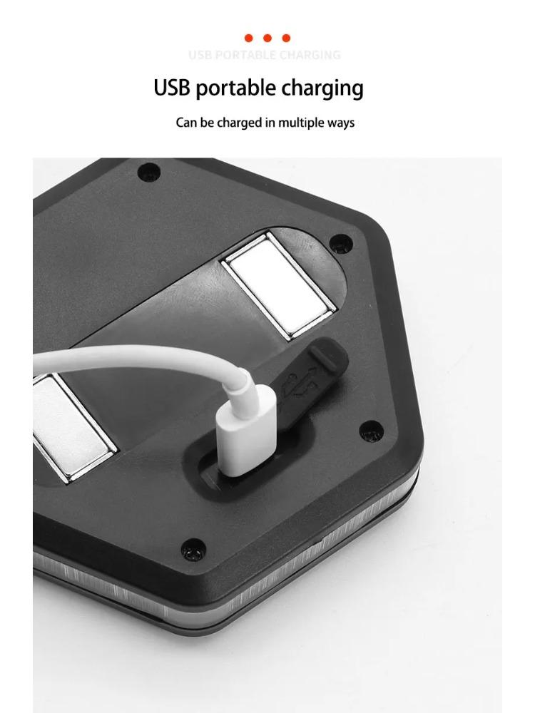 Car Rechargeable Warning Light COB Ceiling Roadblock Flashing Lamp Rescue Strobe Magnetic Outdoor Camping Emergency Work Lights