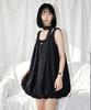 The Green Lab Shirred Sleeveless Mini Dress [Black]