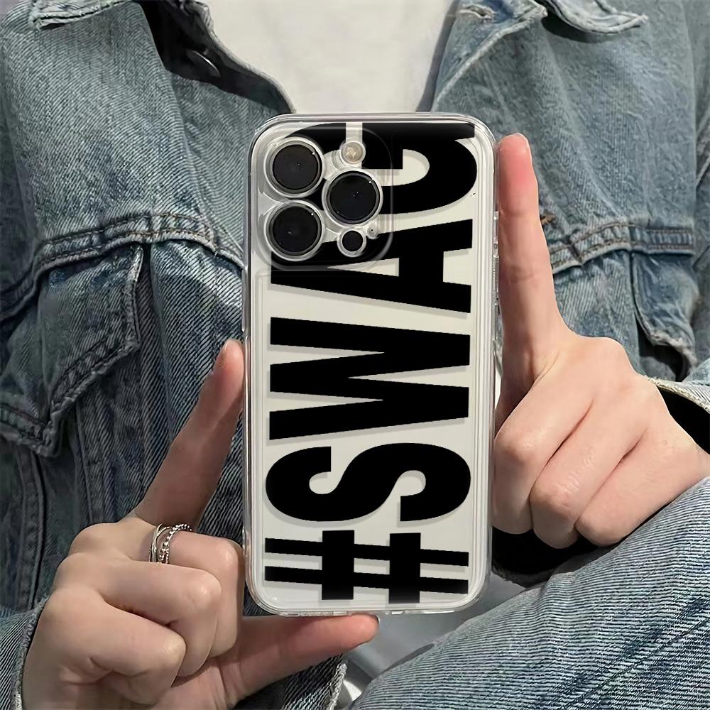 Luxury Phone Case For Iphone 16E 17E 12 13 14 15 Plus 16 17 Air 11 Pro Max Sturdy Shell Black Swag Topic Cover