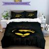 3pcs Batman Symbol Bedding Set, Soft Polyester Duvet Cover and Pillowcases Machine Washable Seasons All Suitable & Guest Room Decor309