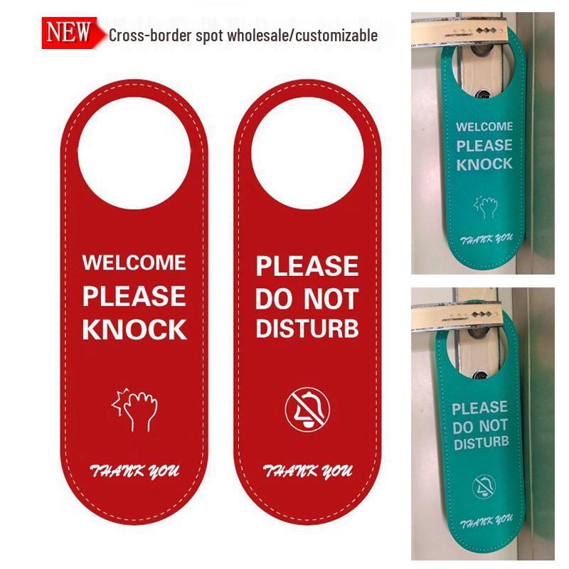 Leather 'Do Not Disturb' Door Hanger for Office