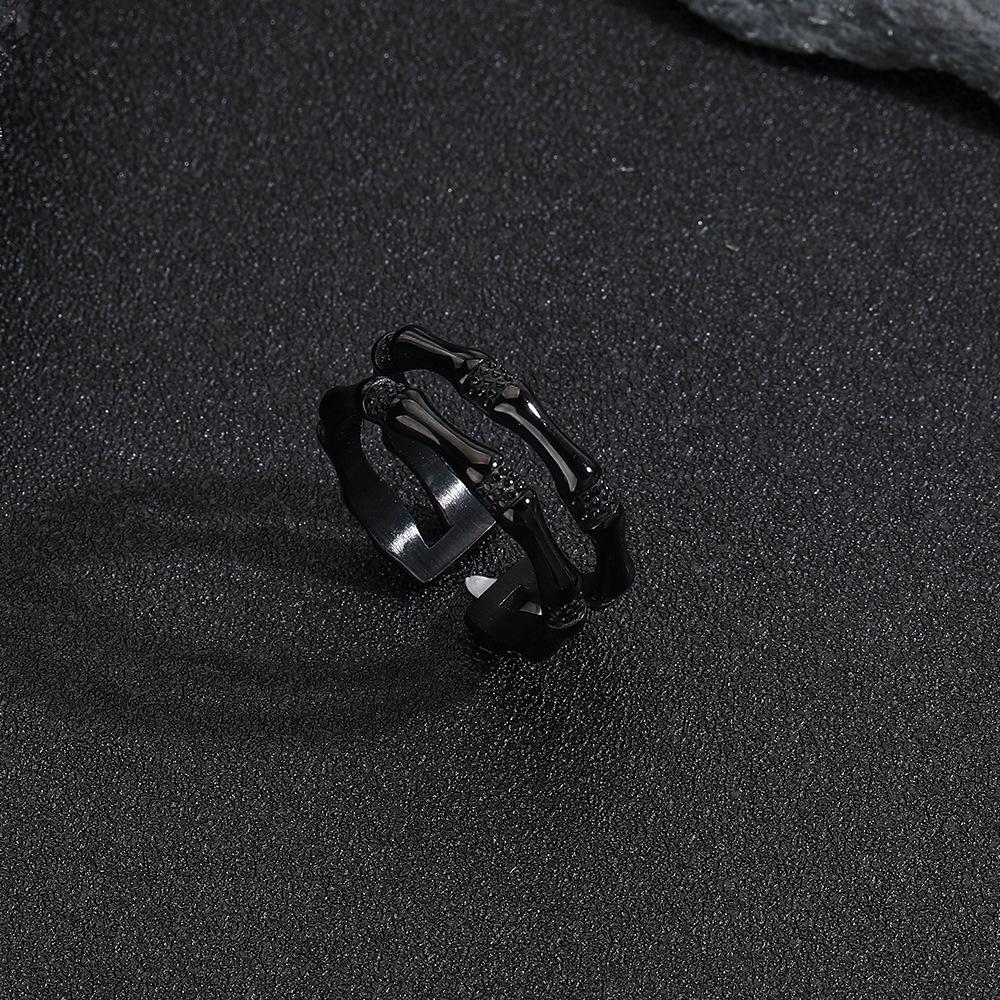 Jie Jie Gao Sheng Bamboo Knot Open Ring Fashionable Light Luxury Elegant Index Finger Ring New Ins Trend Personality Minimalist Style Ring