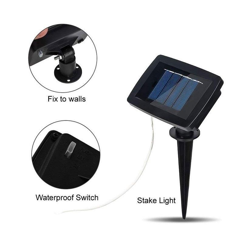 2 Modes Solar Bulbs String Lights Waterproof 10 LED Globe Lights Clear Bulb Outdoor LED Decorative Li