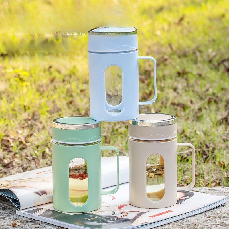 Double Layer Plastic Glass Cup with Handle - Ideal Office Water Cup and Promotional Gift