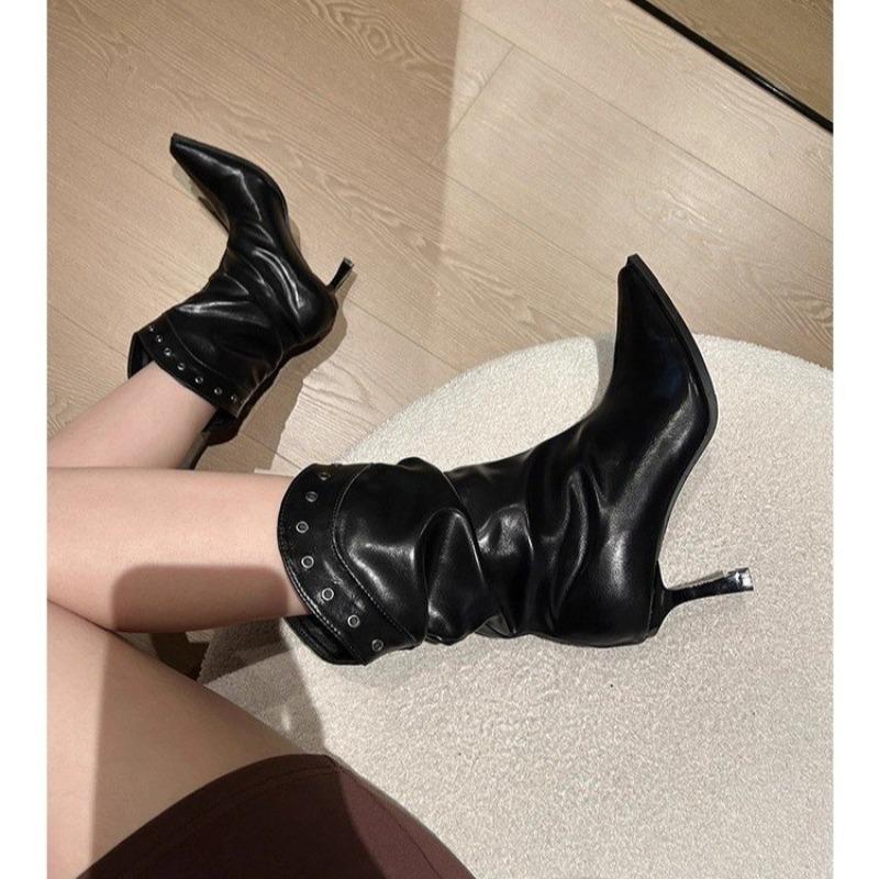 2026 Autumn New Pointed Toe Stiletto High Heel Temperament French Fashion Sexy Beauty Booties
