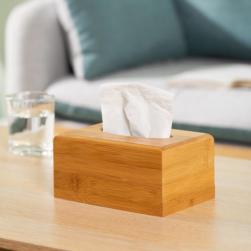 Wooden Tissue Box Modern Minimalist Design Tissue Box Holder Wood Tissue Case For Hotel Restaurant Hotel Office Easy-Refill