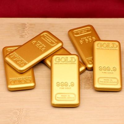 Nový styl Imitace zlaté cihly Těžítko - Zaoblený roh Pevná zlatá cihla Ozdoba Rekvizita pro domácí dekoraci