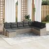 VidaXL 8-Piece Garden Sofa Set with Light Grey Cushions In Poly Rattan 3346842