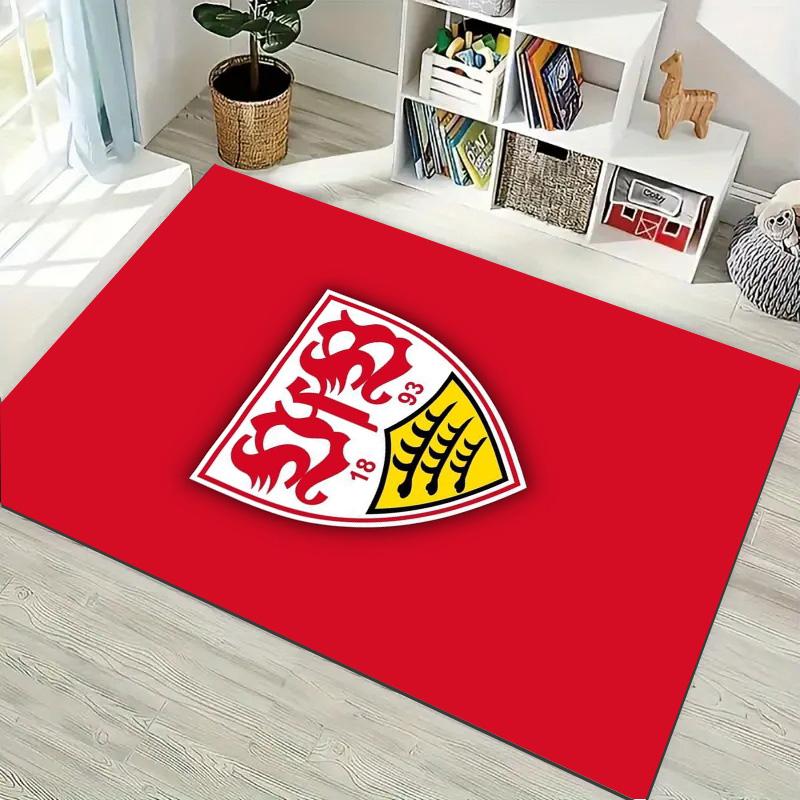 VfB Stuttgart Football Club Logo Rug Non Slip Floor Carpet Living Room Game Room Soccer Fan Decor Gift