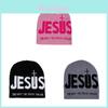 Jesus Cross Pattern Wool Hat With Windproof And Insulating Features For Cold Seasons