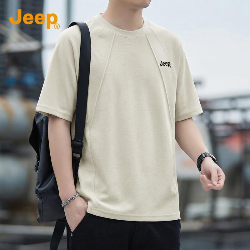 JEEP Men s Premium Heavyweight Casual Round Neck Short Sleeve T-Shirt