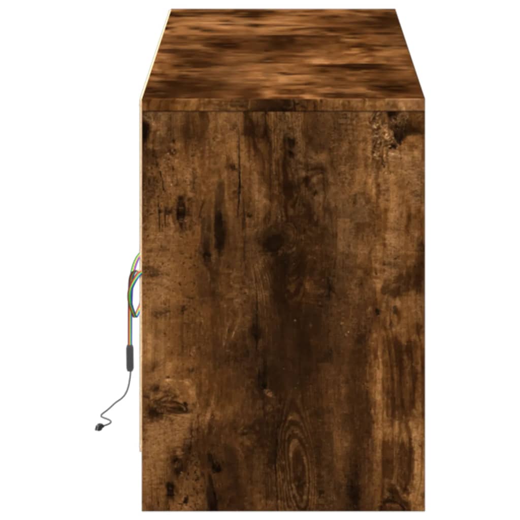 Vidaxl Szafka Pod Tv Z Led, Przydymiony Dąb, 180X34X50 Cm