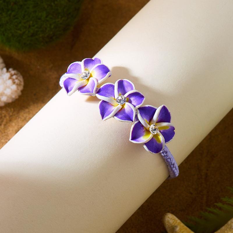 Bracciale Floreale Hawaiano Boho per Donna Corda Intrecciata con Perline Braccialetto Vacanza Estiva in Spiaggia Feste Gioielli Migliori Regali per Amici