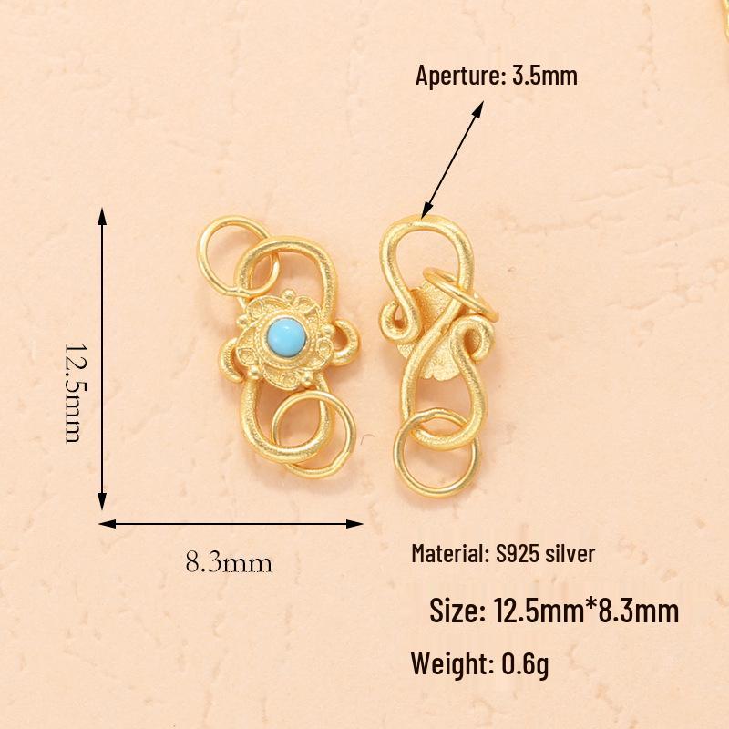 S925 Sterling Silver Zirconia S-Shape & Figure-8 Clasp Link Extension Bracelet DIY Accessories P26