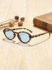 New Fashion Narrow Oval Sunglasses Tortoiseshell Accent UV Blocking Street Style Shades For Ladies KJ113