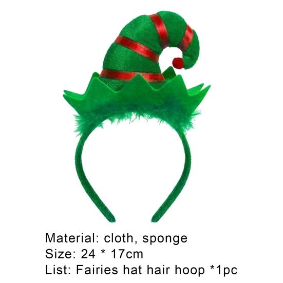 Hair Hoop Cute Christmas Santa Elf Hat Children Adult Headband Gifts Cosplay Costume for Party