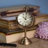 Moon Stand Brown Brass Table Clock