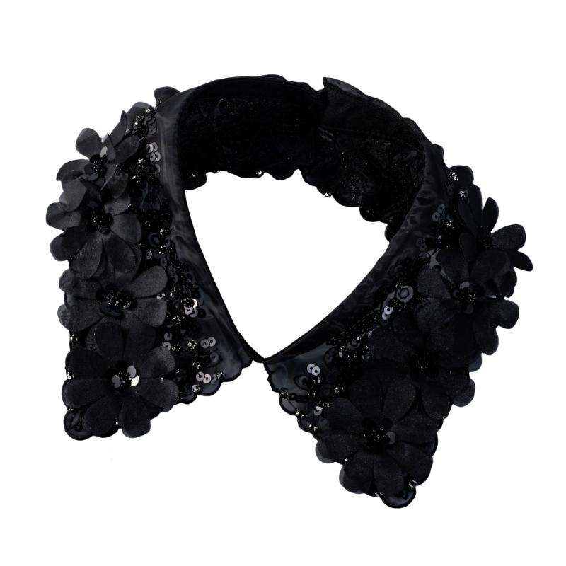 Lace Flower Detachable Collar With Beadwork Sequined Elegant Faux Collar Neck Accessory For Women Girl Daily Outfit
