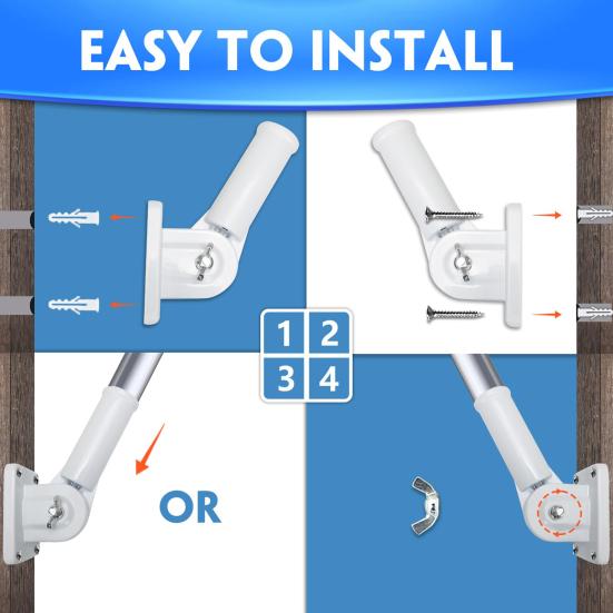Flagpole Base Flag Pole Holder Angle Adjustable Flag Pole Mounting Bracket Stainless