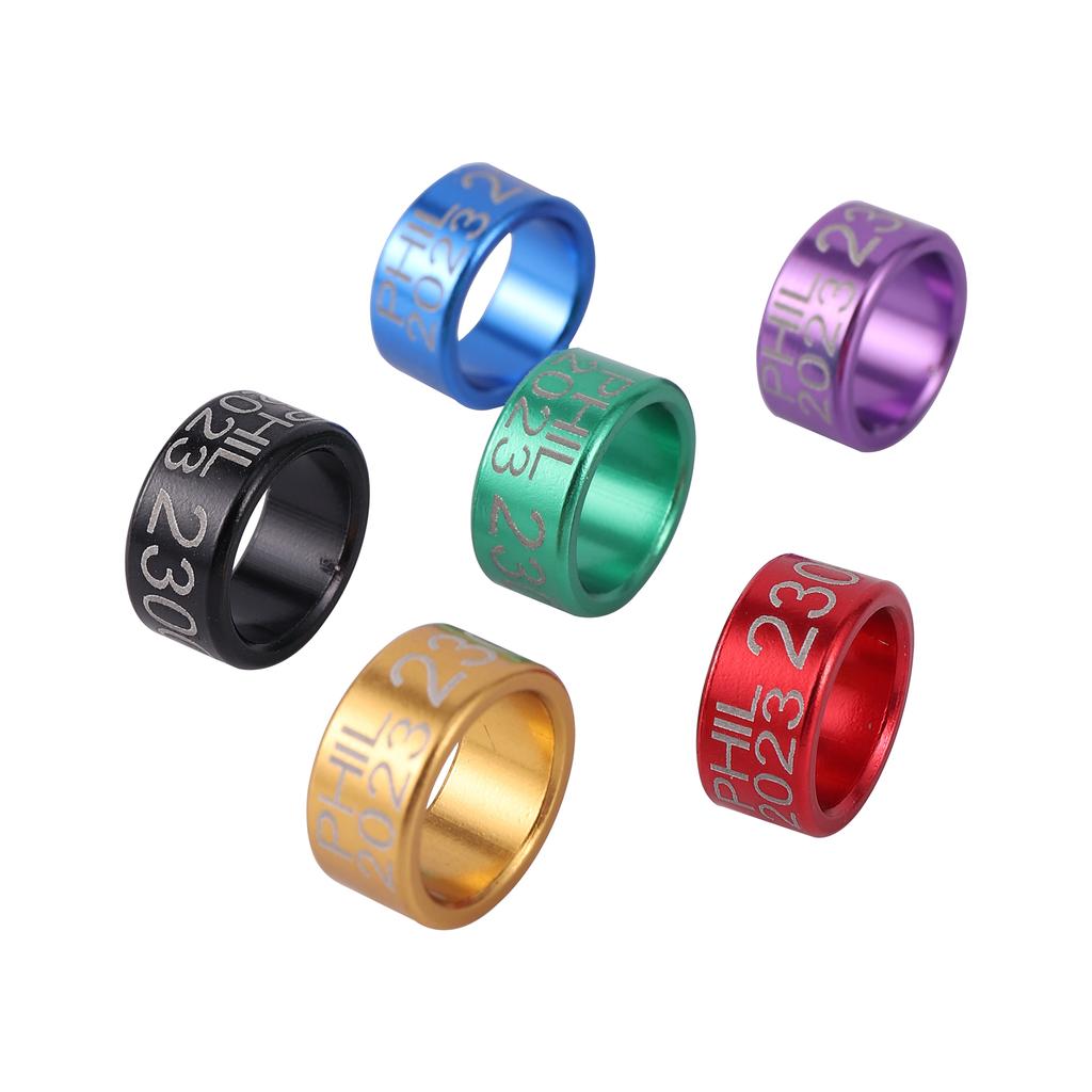 30 Stück Aluminium Taubenfußringe Taubenzubehör 8mm/10mm B 6mm Vogelringe - PHIL 2025+ Zufallszahl Papagei Haustier Vogelringe