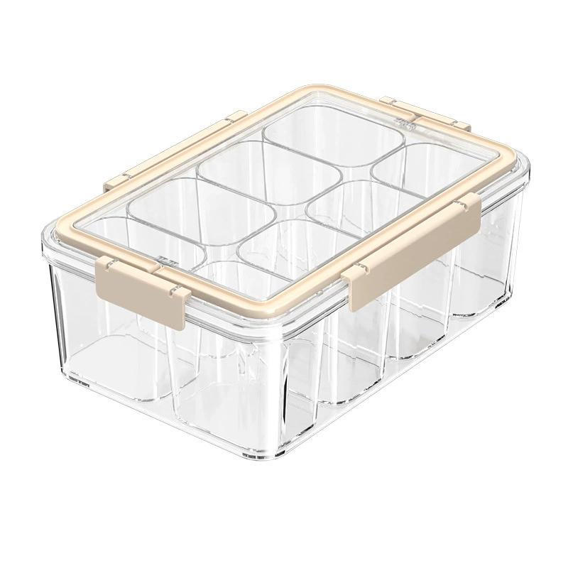 Contenedor de especias portátil, organizador de cocina hermético de gran capacidad con compartimentos