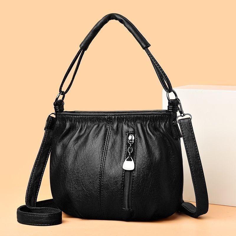 Genuine Leather Textured Women's Handbag - Small, Handheld, Crossbody, Free Shipping