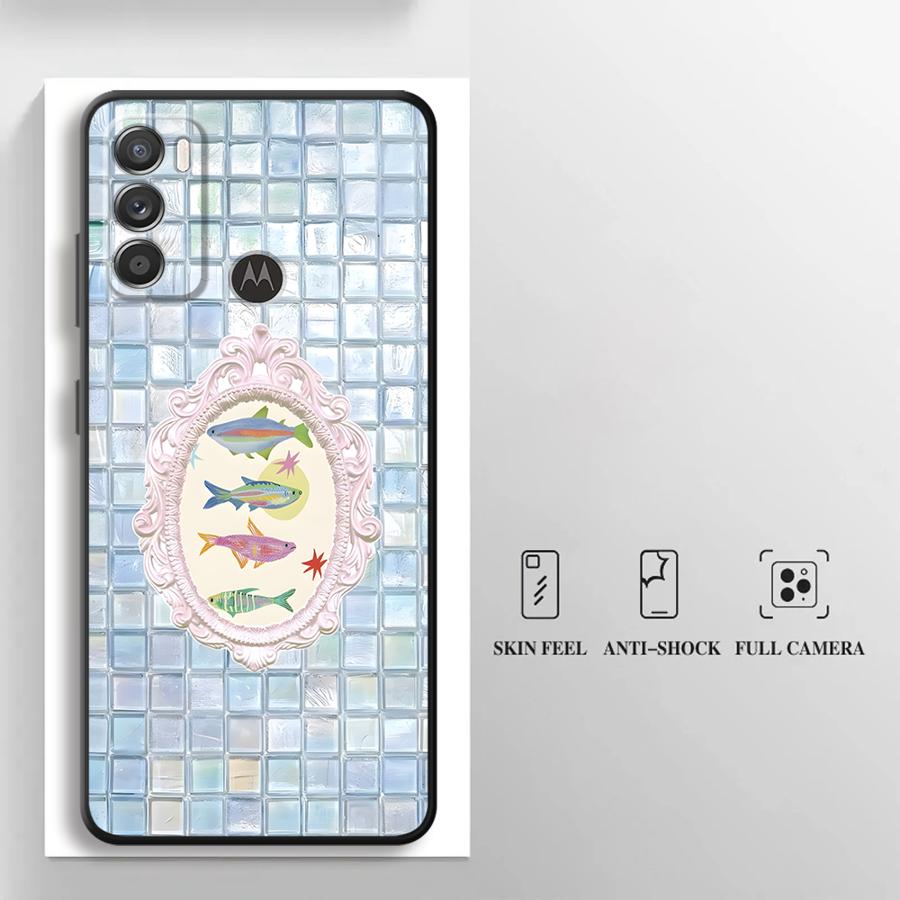 Case for Motorola Moto G50 G60s G32 G51 G73 G52 Edge 20 Pro 30 Lite G71 G53 G30 G22 Edge40 Phone Cover Cartoon Creative Fish
