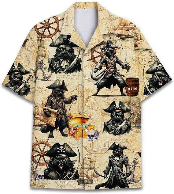 1D digital printing men's lapel short-sleeved shirt hot casual European and American thin breathable and quick-drying