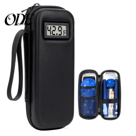Reusable Ice Pack Insulin Cooler Refrigerator with Digital Temperature Display, Portable 2 Long-Lasting Packs for Travel Case With Monitor 8-12 Hours