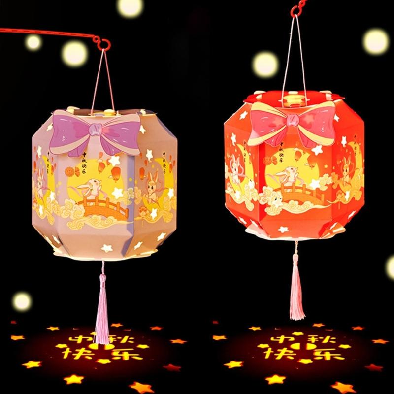 Traditional Chinese Lamp Festives Flower Light Set with Ropes and Embellishments for Crafting Hanging Decoration