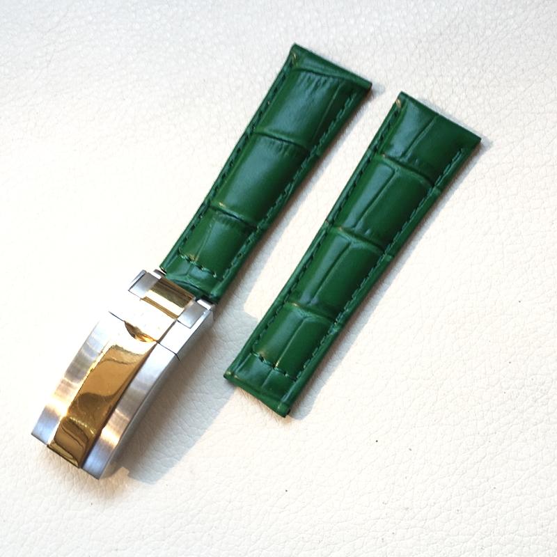 ONEWatch Bands For Rolex SUBMARINER Yacht-Master DAYTONA GMT Crocodile Grain Leather Men Strap Watch Accessories 20mmMN