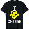 I Love Cheese Graphic T-Shirt for Men, Cheese Lover Heart Print Casual Tee