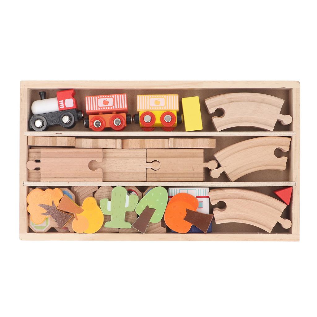 Wooden Train Track Set Hand Eye Coordination Educational Children Toy Railway Kit for Railway Toys
