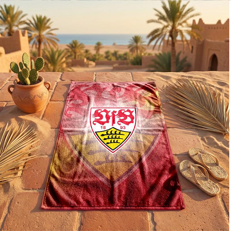 Asciugamano da Spiaggia Morbido ad Asciugatura Rapida Tema VfB Stuttgart?Asciugamano Asciutto Per Vacanze Estive Al Mare Nuoto