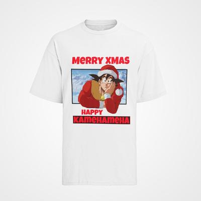 Bio-Baumwolle Merry Xmas Weihnachten Dragon Ball Son Goku Lustiges T-Shirt