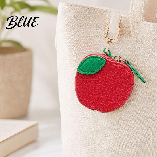 Headphone Case Pouch Faux Leather Coin Wallet Fruity Pattern Mini