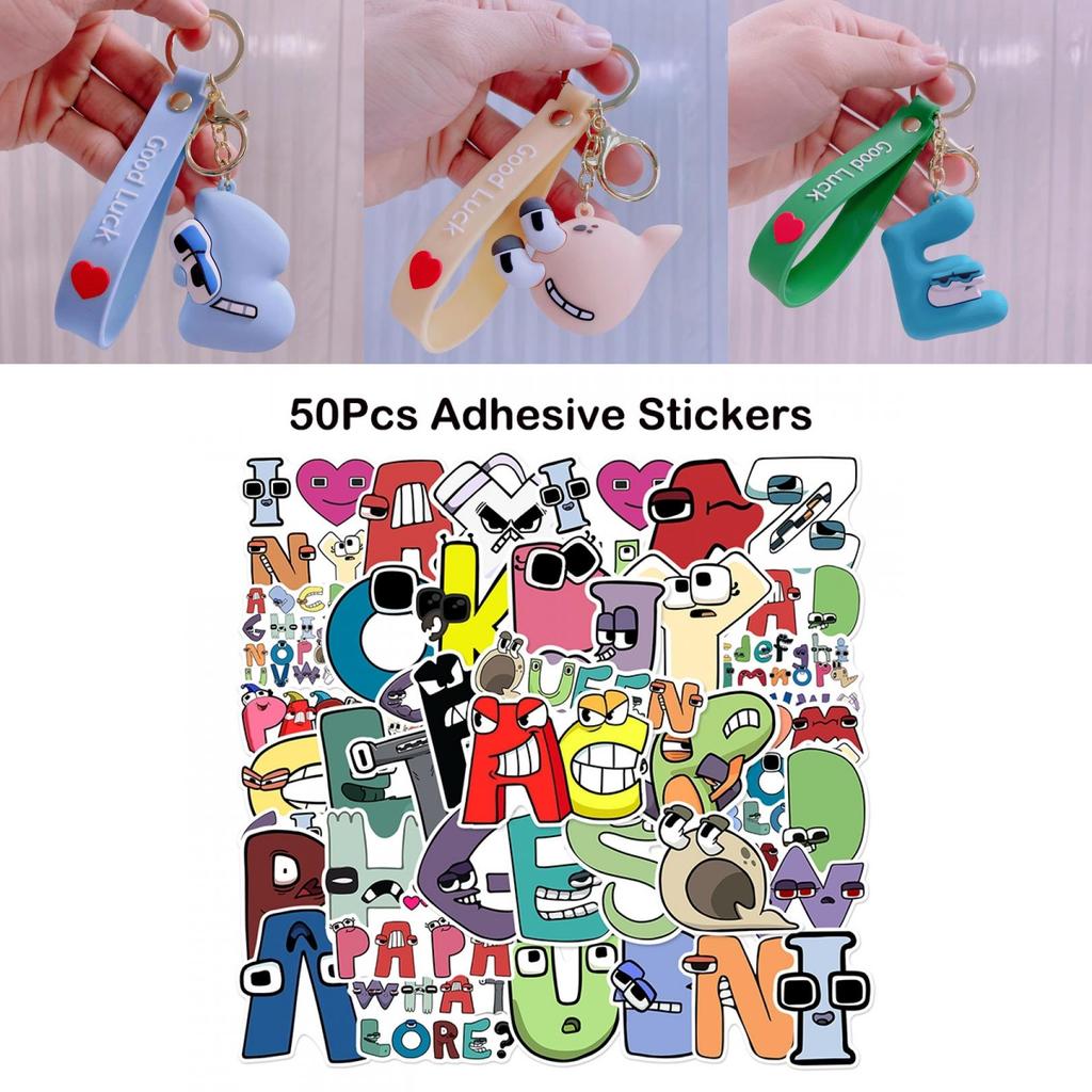 Alphabet Lore Kids Keyring Stickers Toys Pendant Figures Gift