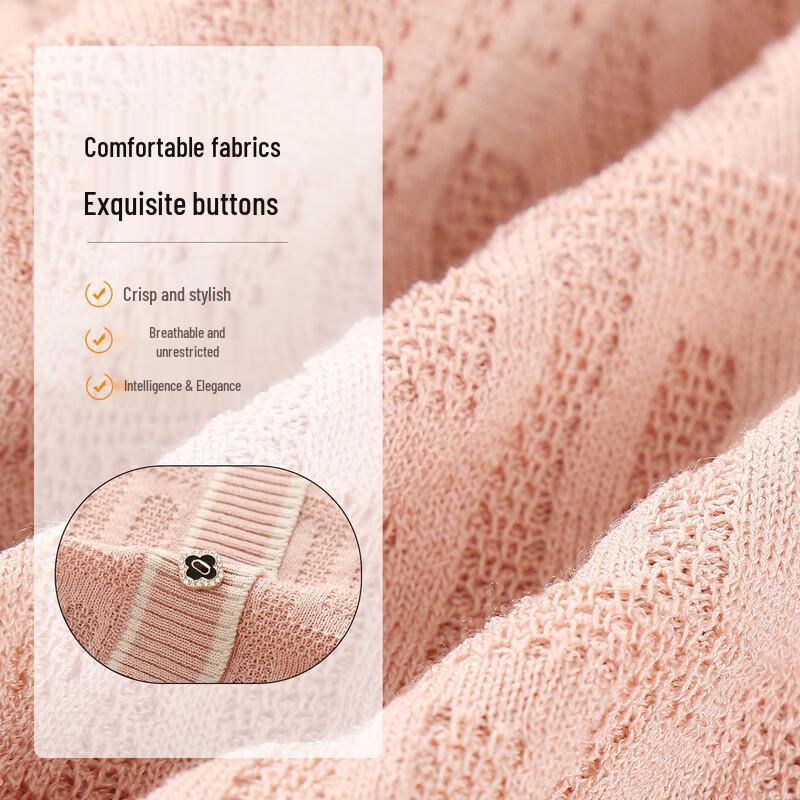 Baolianduo Women's V-Neck Short Sleeve Knitted Top