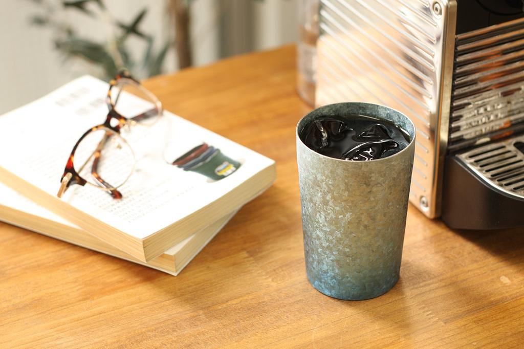 HORIE Made in Niigata Prefecture Titanium Double Tumbler Kiln Light 270cc Gradient Blue Set of 2 T09KM270GBSET Tsubame,