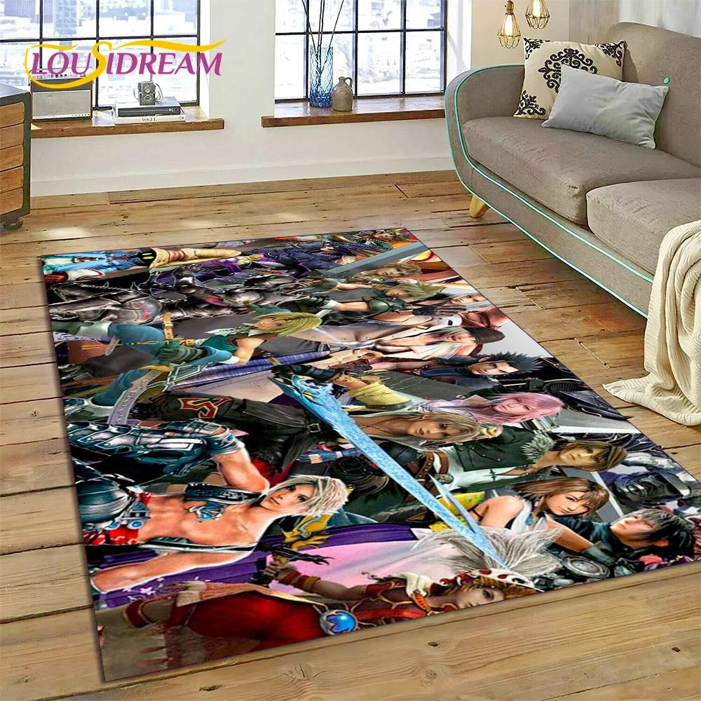 Final Fantasy Series Games Cartoon Rug Carpet for Living Room Bedroom Home Decor,Floor Mat Non-slip Decoration for Sofa Doormat