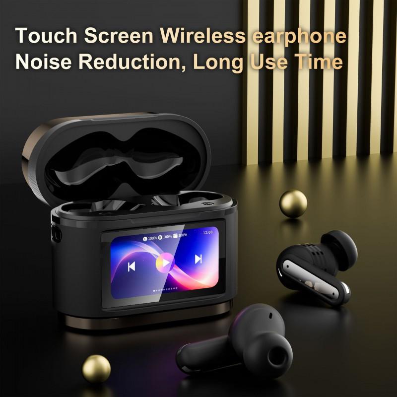 Wireless Bluetooth 5.4 Earbuds With ANC ENC LED Touch Screen Long Battery Life Dual Device Connect IPX4 Waterproof