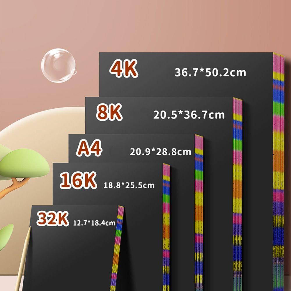 10 SZTUK 4K/8K/16K/32K Papier do scrapbookingu DIY Scena nocna Sztuka Rysowanie Papier Malowanie Scratch Zabawki Dzieci
