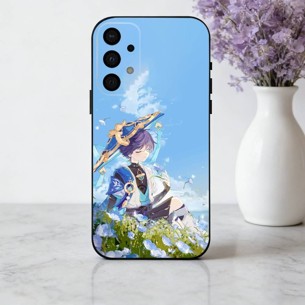 S-Scaramouches G-Genshin I-Impact-T phone Case For Samsung Galaxy A73,A72,A71,A70,A53,A52,A51,Others Soft Black Shell