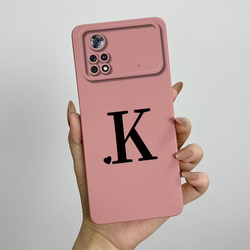 For Xiaomi Poco X4 Pro 5G Case Poco X4 Pro 5G Cover 2201116PG Cute Initial Letters Phone Case Poco X4 Pro Shockproof Back Cover