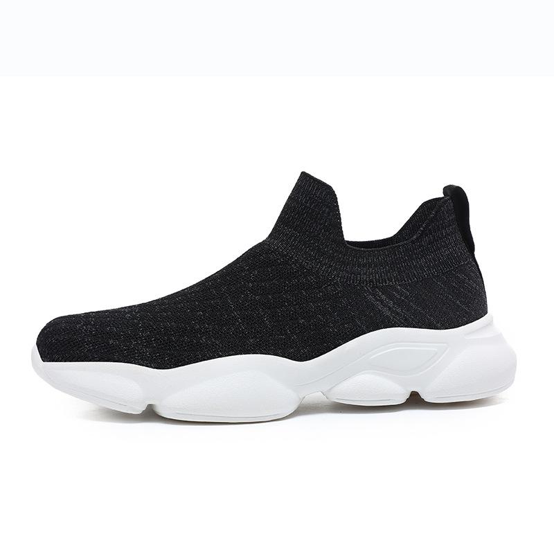 Large size fashionable men's shoes heightening lazy socks shoes couple simple casual fly-woven shoes