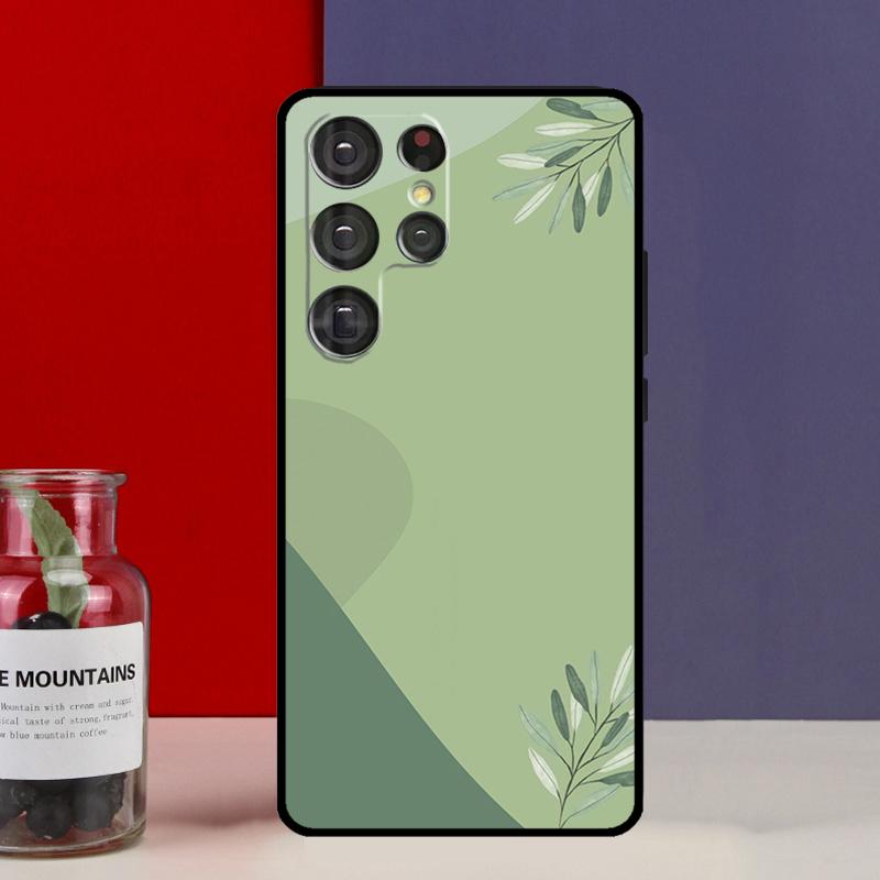 Aesthetic Sage Green Back Cover For Samsung Galaxy S20 FE S21 FE S22 S23 Ultra Note 20 10 S8 S9 S10 Plus Case