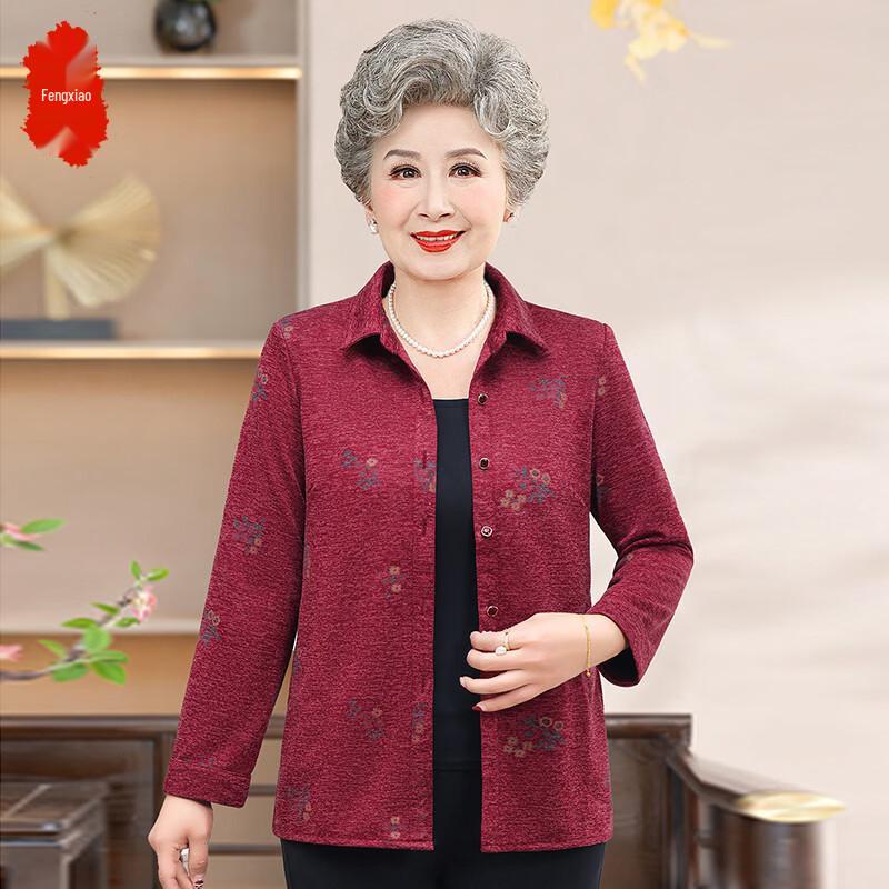 Women s Chinese Style Printed Stand Collar Shirt 2XL