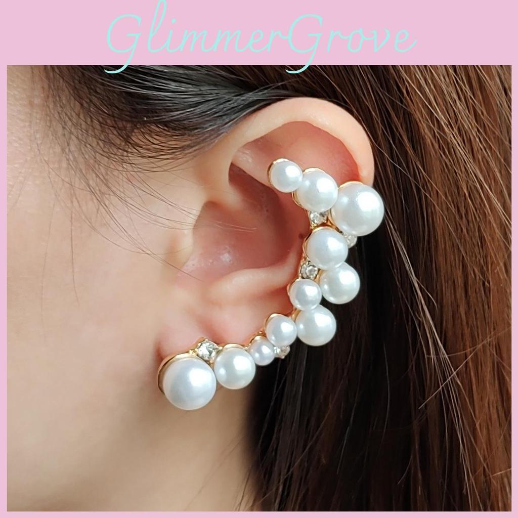 Stylish Simulation Pearl Earring With Sparkling Rhinestones For Fashionable Women